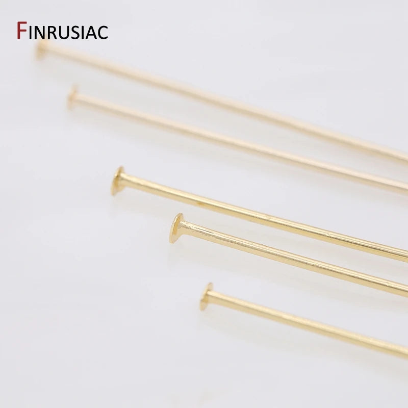 14K Real Gold-Plated Needle Pins Jewelry Making Supplies