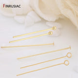 14K Real Gold-Plated Needle Pins Jewelry Making Supplies