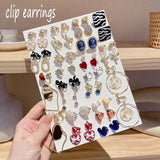 Geometric Clip on Earrings for Women Without Piercing