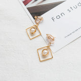 Geometric Leaves Clip Earrings Women's Jewelry