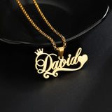 Personalized Name Necklace Stainless Steel Pendant Thick Chain