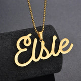 Personalized Name Necklace Stainless Steel Pendant Thick Chain