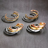 Wide Cuff Bracelet Bangle Women Stainless Steel Metal