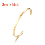 Wide Cuff Bracelet Bangle Women Stainless Steel Metal