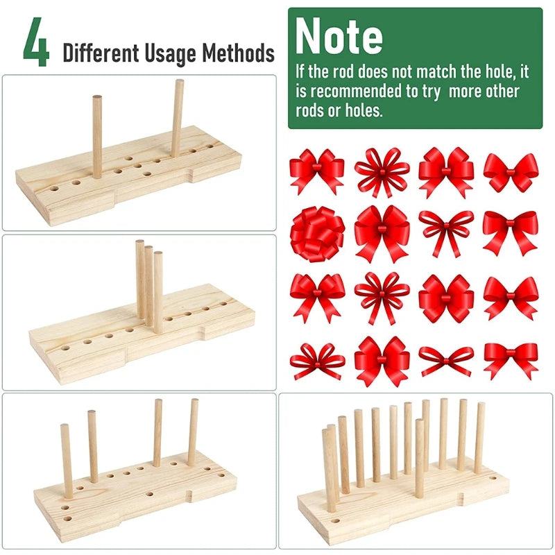 Wooden Bow Maker for Ribbon Crafts DIY Christmas Decoration