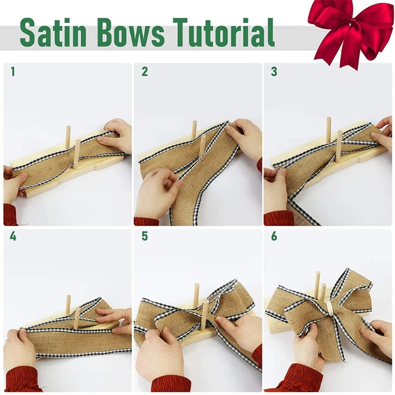 Wooden Bow Maker for Ribbon Crafts DIY Christmas Decoration