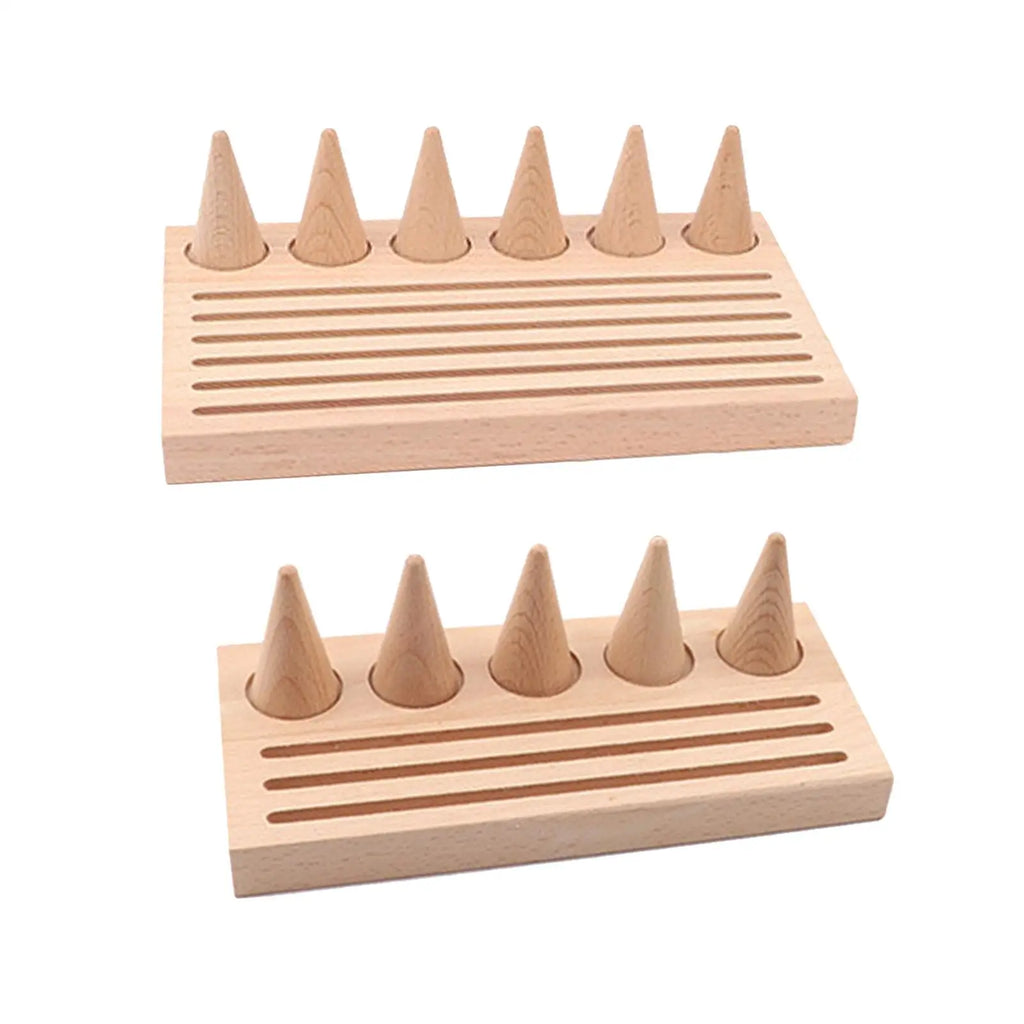 Wooden Cone Jewelry Display Holder for Rings Bracelets Earrings