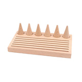 Wooden Cone Jewelry Display Holder for Rings Bracelets Earrings