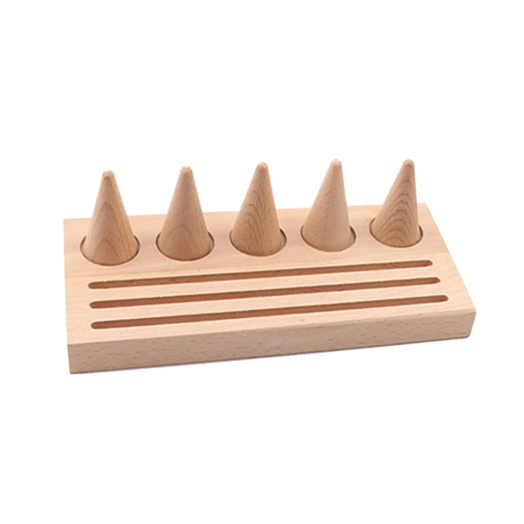 Wooden Cone Jewelry Display Holder for Rings Bracelets Earrings