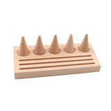 Wooden Cone Jewelry Display Holder for Rings Bracelets Earrings