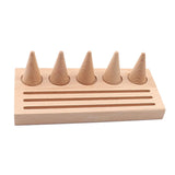 Wooden Cone Jewelry Display Holder for Rings Bracelets Earrings