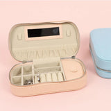 Small Jewelry Case High Leather Ring Pendant Earring Box Portable Cosmetic Bag