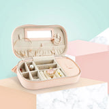 Small Jewelry Case High Leather Ring Pendant Earring Box Portable Cosmetic Bag