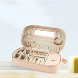 Small Jewelry Case High Leather Ring Pendant Earring Box Portable Cosmetic Bag