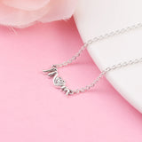 925 Sterling Silver Mum Pave Collier Necklace Wedding Party Gift