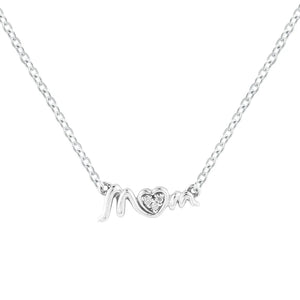 925 Sterling Silver Mum Pave Collier Necklace Wedding Party Gift