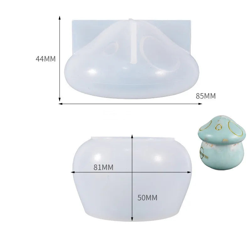 Mushroom Jars Epoxy Resin Molds DIY Jewelry Storage Boxes
