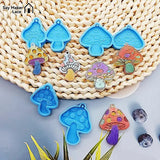 Mushroom Keychain Earrings Resin Molds DIY Crafts
