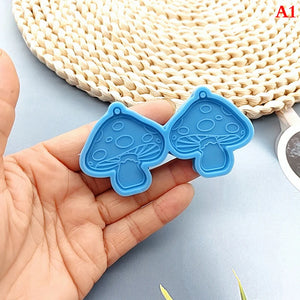 Mushroom Keychain Earrings Resin Molds DIY Crafts