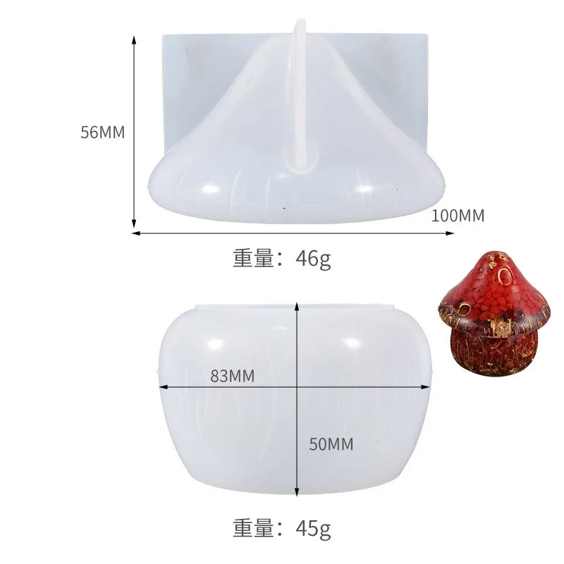 Mushrooms Silicone Epoxy Resin Mold for DIY Storage Bottle Home Decoration
