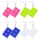 Music Acrylic Earrings For Women Heart Note Round Record