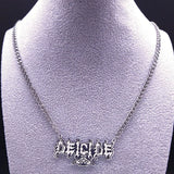 DEICIDE Pendant Necklace Stainless Steel Silver Punk Heavy Metal Chain Necklaces