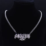 DEICIDE Pendant Necklace Stainless Steel Silver Punk Heavy Metal Chain Necklaces