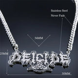 DEICIDE Pendant Necklace Stainless Steel Silver Punk Heavy Metal Chain Necklaces