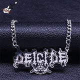 DEICIDE Pendant Necklace Stainless Steel Silver Punk Heavy Metal Chain Necklaces