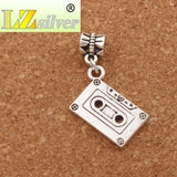 Music Cassette Tape Charm Beads Tibetan Silver Fit European Bracelets