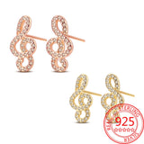 925 Silver Rose Earphone Notes K Earrings
