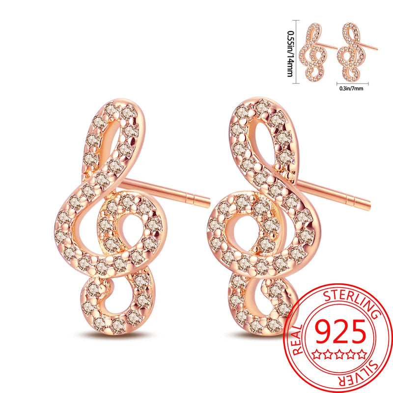 925 Silver Rose Earphone Notes K Earrings