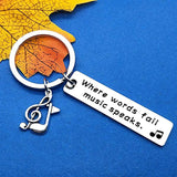 Music Keychain Gift Where Words Fail Music Speaks Keyring