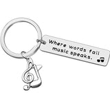 Music Keychain Gift Where Words Fail Music Speaks Keyring