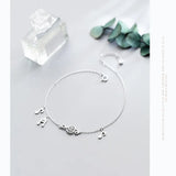 Sterling Silver Music Note Treble Clef Anklet for Women Girls