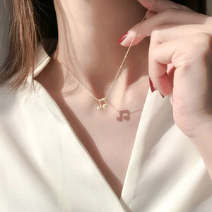 Music Note G Clef Necklace Stainless Steel Pendant
