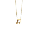 Music Note G Clef Necklace Stainless Steel Pendant
