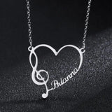 Music Note Treble Musical Symbol G Clef Custom Necklace