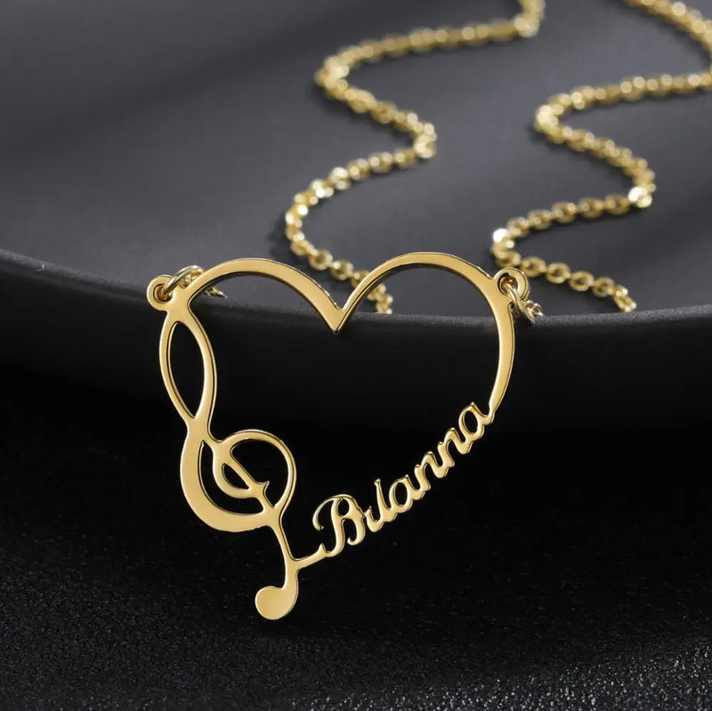 Music Note Treble Musical Symbol G Clef Custom Necklace