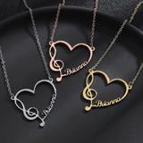 Music Note Treble Musical Symbol G Clef Custom Necklace
