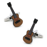 Musical Instrument Cuff Links Set Guitar Microphone Piano Violin Drum DJ