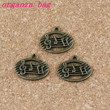 Musical Note Charm Pendants 100Pcs Antique Bronze Alloy DIY Jewelry