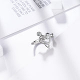 Musical Note Heart Ring 925 Silver Jewelry Gift For Music