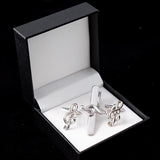 Musical Note Tie Clips & Cufflinks Set Treble Clef Piano Score