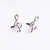 Musical Note Tie Clips & Cufflinks Set Treble Clef Piano Score