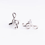 Musical Note Tie Clips & Cufflinks Set Treble Clef Piano Score