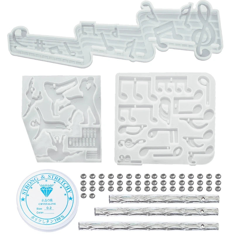 Music Note Wind Chime Molds Silicone Kit for DIY Epoxy Resin Craft