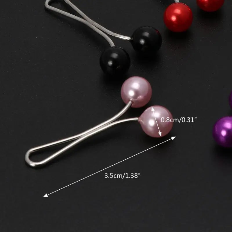 Vintage Crystal Safety Scarf Pins Dress Pearl Rhinestone Buckle