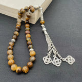 Muslim 8mm Agate Rosary Tasbih 33 Beads Prayer Dhikr Misbaha