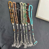 Muslim 8mm Agate Rosary Tasbih 33 Beads Prayer Dhikr Misbaha